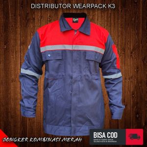 Pakaian Kerja Lapangan/ Wearpack Safety Atasan/ Lengan Panjang / APD K3  Keselamatan Dan Kesehatan Kerja