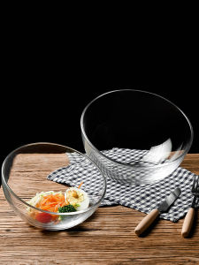 Japanese-Style Minimalist Oblique Vegetable Salad Bowl Thickened Glass Bowl For Home Snack and Fruit Plate Kitchen Large Noodle Bowl
