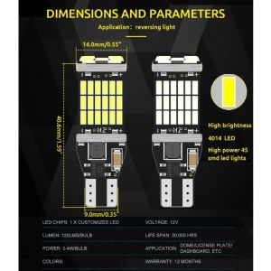 lampu led T15 / T10 W16W super bright grade A canbus 45led merah 2pcs