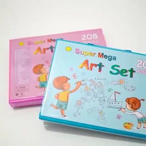 ALAT MENGGAMBAR 208PCS MEWARNAI ANAK / PENSIL WARNA KRAYON ANAK - MEGA ART 208 PCS