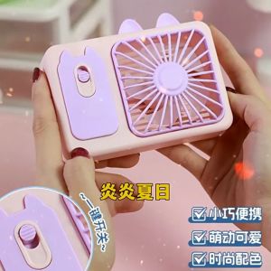 Quạt cầm tay mèo con sạc USB kèm dây đeo LILA QUATMEO627