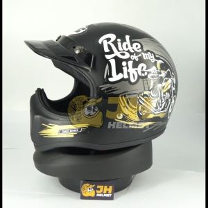 Helm Cakil HBC Ride of Life + FREE GOOGLE | Retro | Full Face | Jual Helm