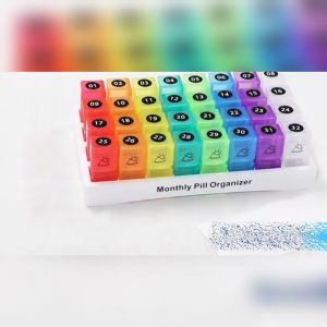 (READY STOCK) Bekas Penyimpan Ubat Pil Monthly Pill Box Organizer AM PM Twice a Day 30 Day Pill Storage Case Portable One Month Pill Cases 药盒