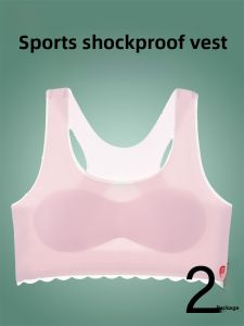 Miiow | MiiOW Cat Person Sports Bra For Teenage Girls Anti Shock Prevent Protrusion Middle School Students Puberty Development Stage 14 Years Old