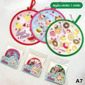 Quạt Tay Tròn Gấp Gọn In Họa Tiết Nhiều Màu Sắc Dễ Thương Có Dây Đeo Tiện Lợi Cho Các Chuyến Đi Ngoài Trời Mùa Hè Và Sử Dụng Hàng Ngày Quạt Trang Trí SMQ