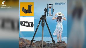 SUPERMAX  NeePho NP-8810 Smartphone/DSLR Camera Aluminum Alloy Stand Tripod and Bluetooth Remote