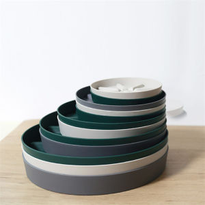 Multiple Breathable Flowerpot Trays Plastic Circular Thickened Groove Anti Rot Base Leak Proof Soil Storage Tray Sturdy Durable