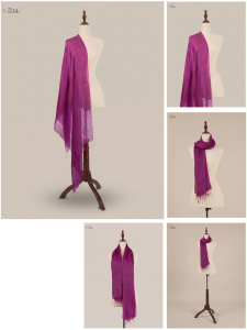 Khăn Lụa Tơ Tằm Tím Hoa Sim Luata Silk - Khăn Choàng Cổ Lụa Cao Cấp 75x160cm Phối Đồ Công Sở Đi Tiệc Quà Tặng Tinh Tế