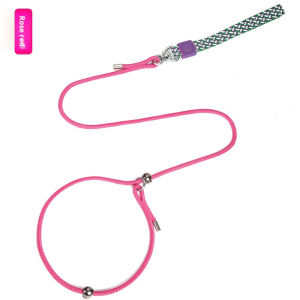 Personalized Striped Slip Lead Dog Leash - Heavy Duty 500kg Nylon Rope Reflective Outdoor Training Leash for Puppy Cats (Orange/Light Green/Blue) with Zinc Alloy Swivel Ring