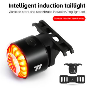 West Biking | WEST BIKING Intelligent Sensor Aluminum Alloy Bicycle Taillight 6 Lighting Modes IP65 Bike Rear Lamp Outdoor Cycling Accessory
