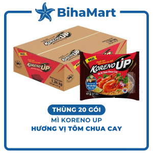 [THÙNG 20 GÓI] - PALDO - Mì KorenoUp Tôm Chua Cay Mì Koreno Up Tôm chua cay Mì Tôm chua cay KorenoUp Mì Koreno gói (67g/gói)