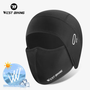 WEST BIKING Motorcycle Hat Ice Silk Cycling Headgear Sunscreen Breathable Full Face Mask for Outdoor Sports Running Equipment