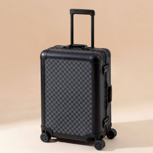 All Aluminum Magnesium Alloy Luggage Suitcase 20 Inch Boarding Box Travel Bag Set Password Box Retro Style Nylon Lining