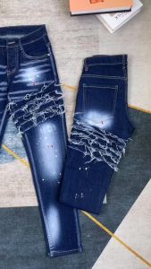 quần jean nam dài dsq xanh rách thêu khuyết tật đẹp mẫu mớichất jean dày co giãn form slimfit tôn dáng