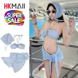 Summer Sailor Striped Bikini – บิกินีลายทางสไตล์เซเลอร์สุดชิค ขนาดของสินค้า รอบอก34นิ้ว รอบเอว26นิ้ว (ขนาดก่อนยืด) สินค้าพร้อมส่งในไทย