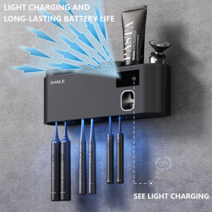 Smart Toothbrush Sterilizer UV Mounted Light Energy Rechargeable Sanitizer Toothbrush Holders Toothpaste Dispenser