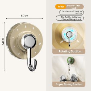 FAJIENUO | Suction Cup Hook No Drilling Strong Load-bearing