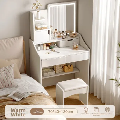 Compact Bedroom Modern Dressing Table Bedside Cabinet Integrated