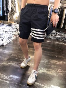 Casual Printed Mens Shorts Striped Slim Fit Summer New Style Korean Version Five-Point Pants Personality Fashionable Shorts