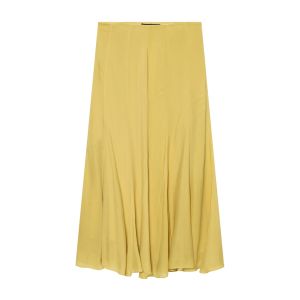 PRINTKAOIR Summer Womens Mid Waist Chiffon Flowy Maxi Skirt Dandelion Yellow Casual Elegant Pleated A‑Line Long Skirt For Women