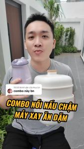 (BH 1 Năm) Combo Nồi nấu cháo chậm 1L Samono SW-SC10 có khay hấp và Máy xay ăn dặm mini SW-MC200/SW-MC200S 300ml 200W combo ăn dặm cho bé yêu