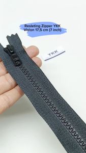 Resleting Zipper Ritsleting YKK Vislon 175 cm Atau 7 inch Warna Hitam Harga Per Biji