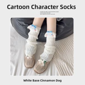 Childrens Leg Socks Covers Spring Autumn Cartoon White Kurokos Girl Long Tube Socks Autumn Winter Cinnamon Dog Doll