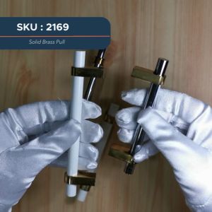 Brass Gold Chrome & White Combination Cabinet Handle Pull