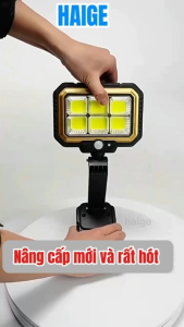 HAIGE Đèn kẹp năng lượng mặt trờiđèn chiếu sáng sân vườn ngoài trờicảm biến chuyển độngcó thể gập gọn&chống nước