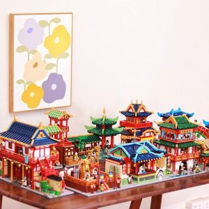 Chinese ancient style giant Building blocks for street view architecture in Changan during the Tang Dynasty