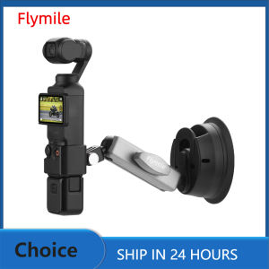 Flymile Pocket 3 Suction Cup Mount Car Windshield Window Aluminum Alloy Holder for DJI Action 5/Insta360 X5/X4/Gopro Accessories