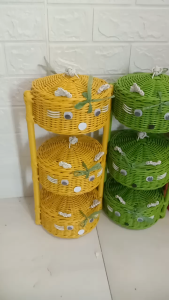 Obral Cuci Gudang: Rak Bawang & Bumbu Dapur Rotan & Sintetik