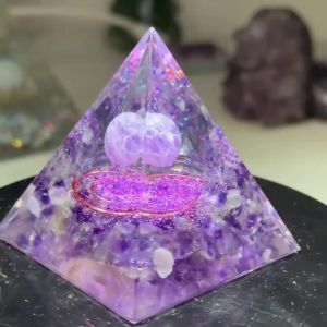 1PC Orgone Kim Tự Tháp Trang Trí Nhà Cửa Để Bàn Trang Trí Dây Đồng Bảo Vệ Đá Thạch Anh Tím Ngày Lễ Quà Tặng Chủ Đề Tình Yêu