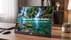 Portable Monitor 13.3 Inch 1080P IPS Display with 360° Rotating Stand USB-C HDMI for Laptop Gaming