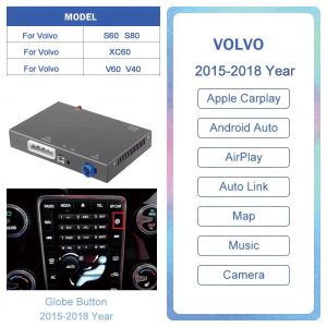 Wireless CarPlay Android Auto module For Volvo xc60 s60l v60 v40 s60 S80 Support CameraAirplayMirror cast screen