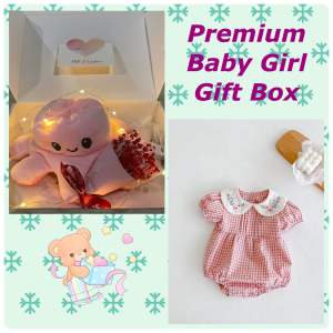 Premium Baby Girl Fullmoon Gift Box High quality Baby doll collar rompers Kotak Hadiah Premium Fullmoon Bayi Perempuan – Rompers Kolar Anak Patung Berkualiti Tinggi