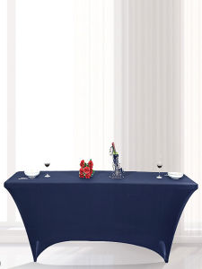 Hotel Wedding Banquet Party Signing Desk Meeting Stretch Tablecloth Sets IBM Advertising Long Table Set Customizable Logo