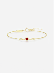 HEFANG Jewelry | Heart Shape Stackable Versatile 14K Gold Bracelet