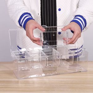 5 Compartment Ice Cold Condiment Server Rack-Service Tray Container with 5 Removable Trays