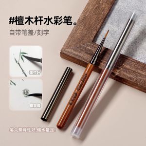 Japanese Style Ebony Rod Nail Art Watercolor Stroke Petal Butterfly Blooming Hook Line Painted Brush with Lid for Nail Beauty Shop