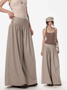 Slimming Wide Leg Casual Pants Womens High Waist Versatile Retro Style Drapey Comfortable Female Fashion Spring Season