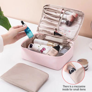 Travel Portable Cosmetic Bag Makeup Bag Simple And Large Capacity Cosmetics Storage Bag Pouch Organizer Student Cosmetic Bag Women Carry-on Size