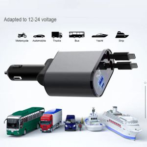 112W 3 Ports Quick Charge Dual PD Type C & QC 3.0  Aperture Car Charger Outlet Socket For 12V 24V Motorcycle Boat Marine Truck ATV