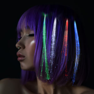 Muswannas 2Pcs Girls LED Light Up Braid Hair Clip Luminous Fiber Optic Hairpin Decor for Halloween Party Bar Christmas Decorations