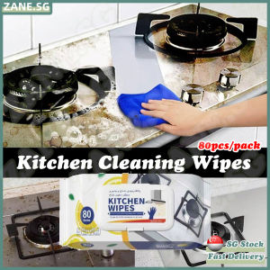 🍀SG stock🍀 80Pcs Disposable kitchen wipes degreasing cleaner / Kitchen cleaning wipes / Kitchen wet wipes grease / 廚房濕紙巾 / 廚房用品
