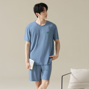 MiiOW | Bộ đồ ngủ mùa hè thoáng khí mát mẻ cho nam MiiOW phong cách đơn giản quần short tay ngắn hai mảnh đồ ngủ thoải mái thoáng khí