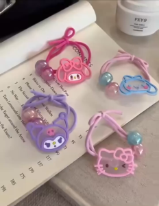 Karet Ikat Rambut Karakter Sanrio Hello Kitty Melodi Cinamon Hiasan Aksesoris Rambut