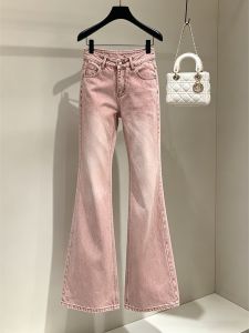 Trendy Skinny Light Pink Pants Thin Fit
