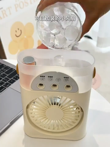 Mini Air Conditioner Humidifier Fan Water and Ice with LED Portable