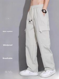 ROMON | Romon Mens Casual Pants Spring 2025 New Straight Leg Wide Leg Workwear Trendy Versatile Loose Long Pants Youthful Energy Style